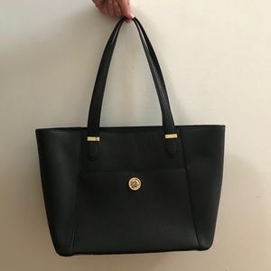 Ralph Lauren Black Leather Tote Bag